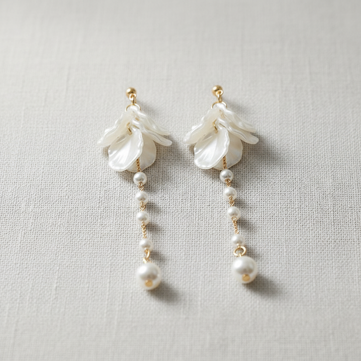paperln - Acrylic Long Tassel Pearl Earrings