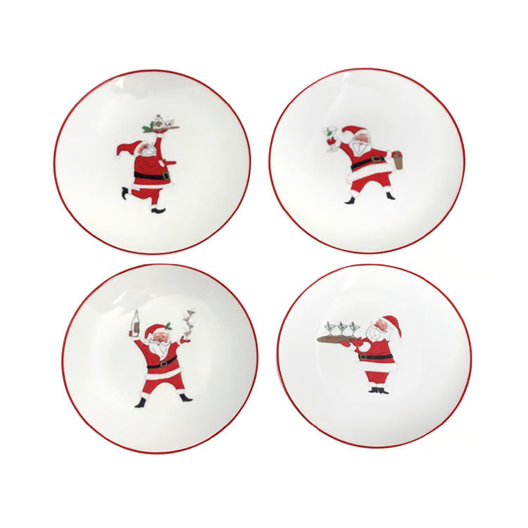 Cocktails with Santa Appetizer Plate Set