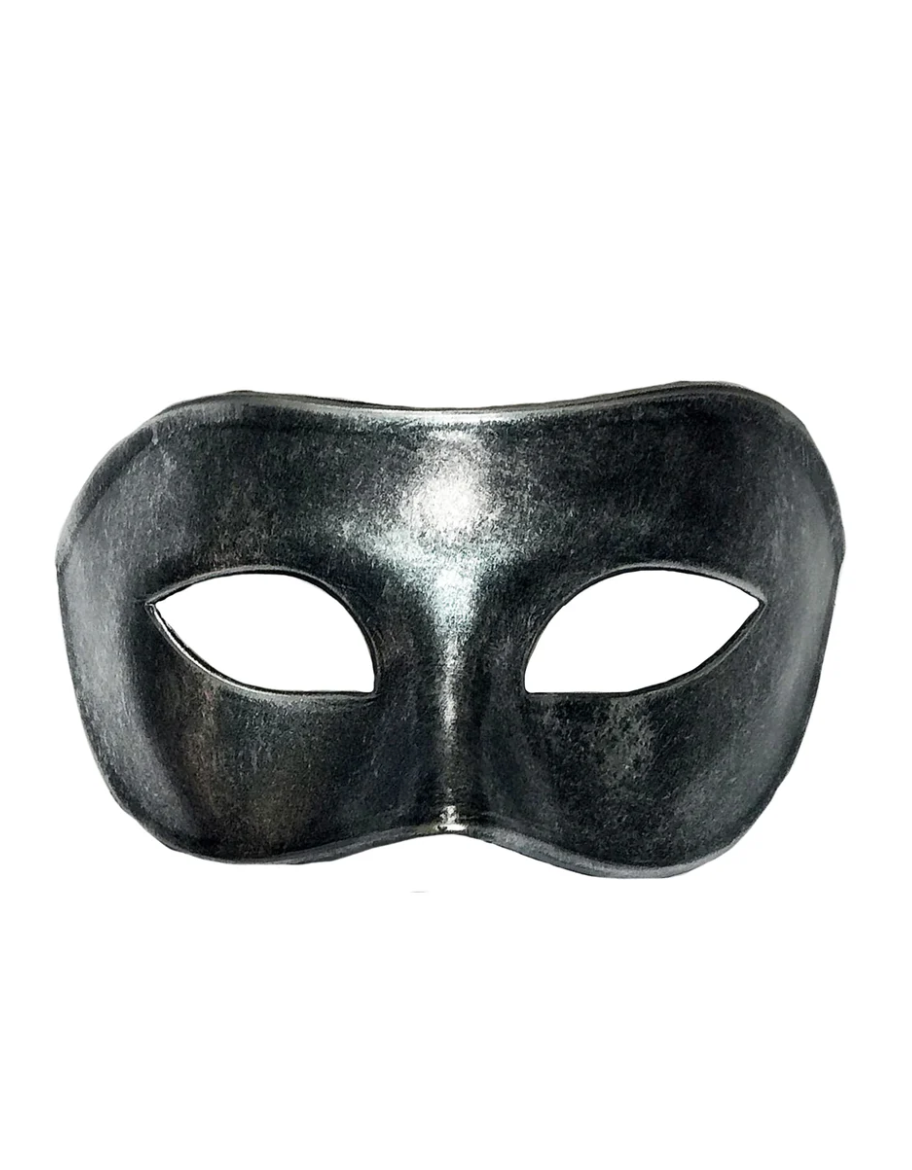 Mardi Gras Creations - Domino Eyelet Metallic Plain Mask: Antique