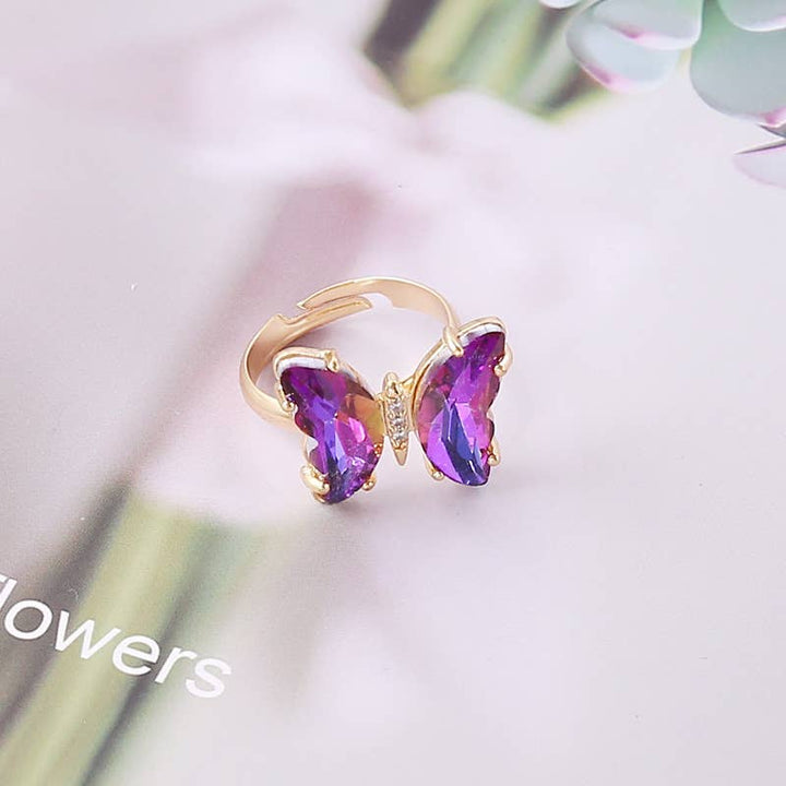 MKS America - Creative Gradient Butterfly Ring: Purple_2 / M