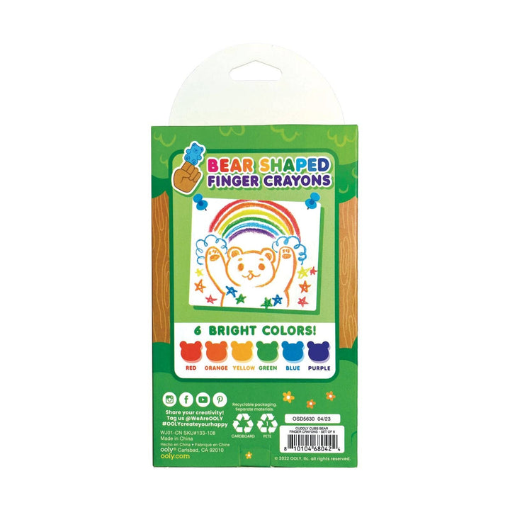 OOLY - Cuddly Cubs Bear Finger Crayons - Set of 6