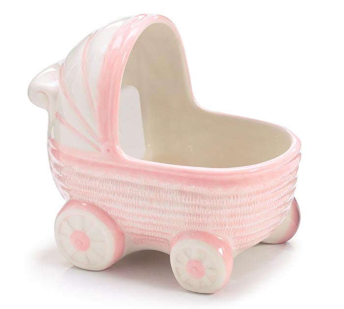PLANTER PINK BABY MUSICAL CARRIAGE