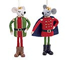 ORNAMENT WOOL MICE NUTCRACKERS ASTD