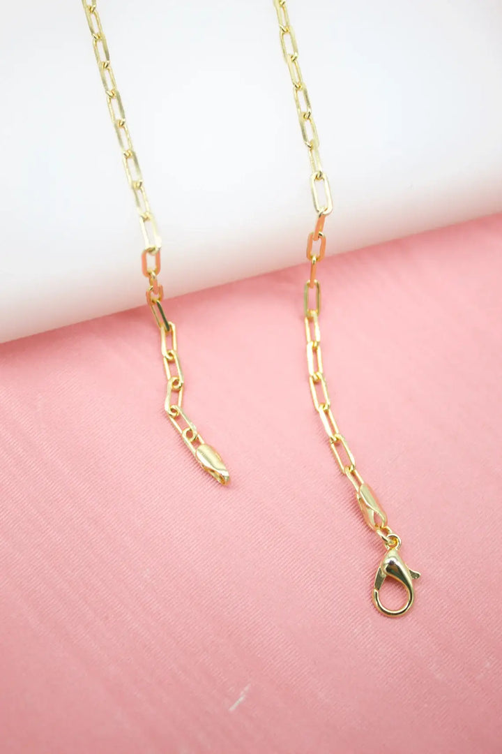 MIA Jewelry - 18K Gold Filled 3mm PaperClip Chain: 20 inches