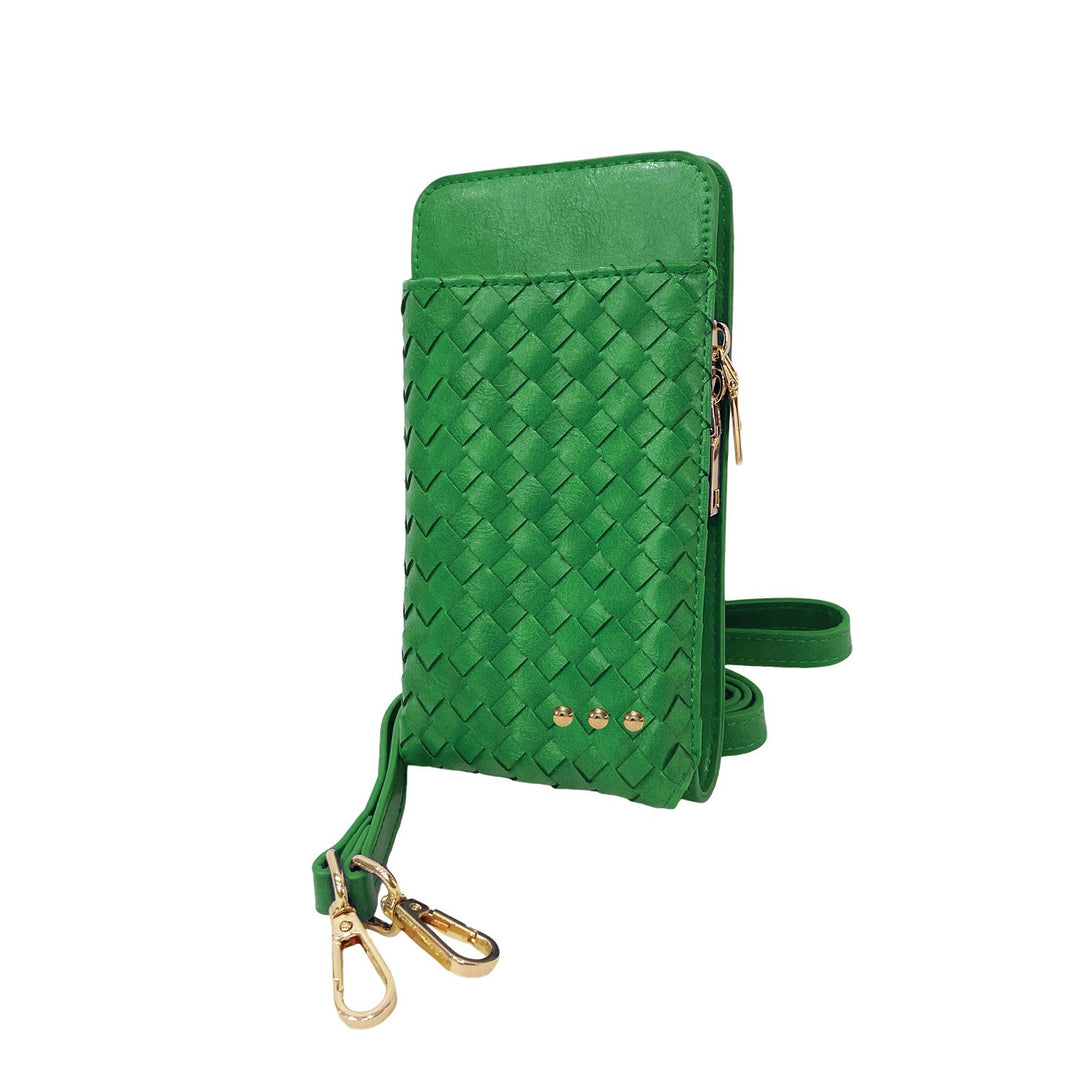 Woven Emerald Woven Double Duty Phone Bag