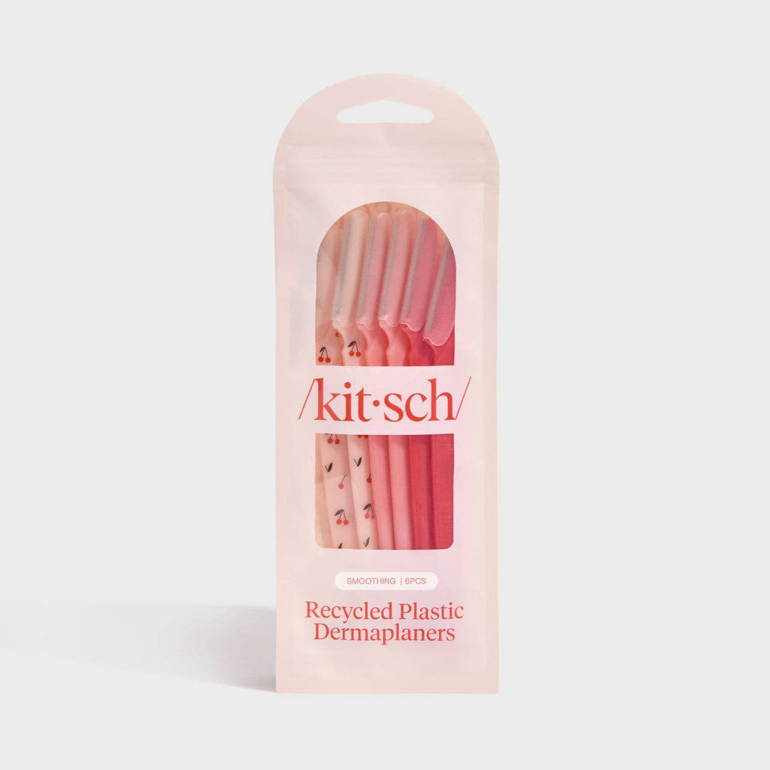 KITSCH - Recycled Plastic Dermaplaners 6pc Set - Asstd Cherry Blossom