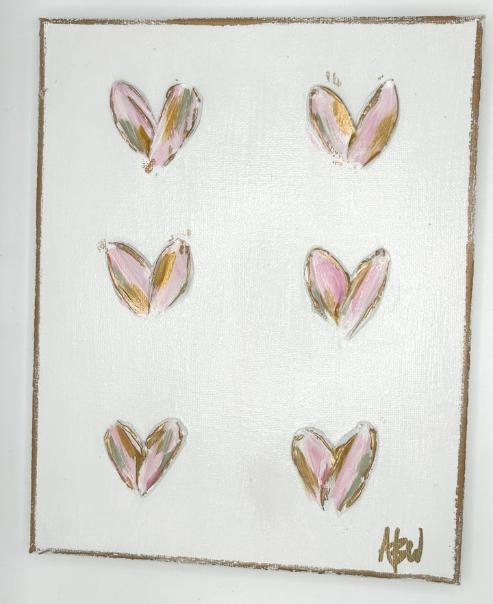 Coddiwomple - Mini hearts on canvas