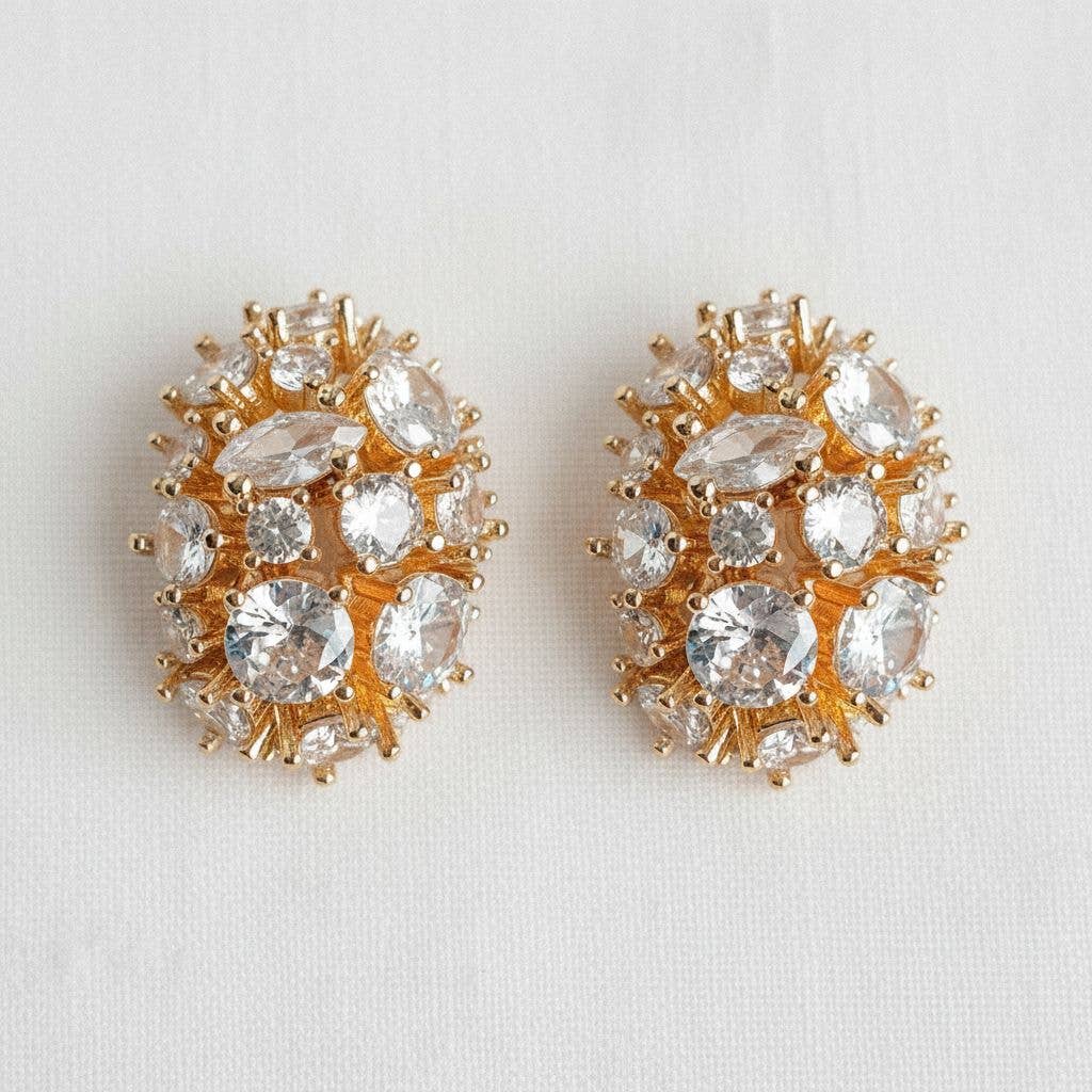 Ellemadera - Chic Vintage-Inspired Gemstone Stud Earrings