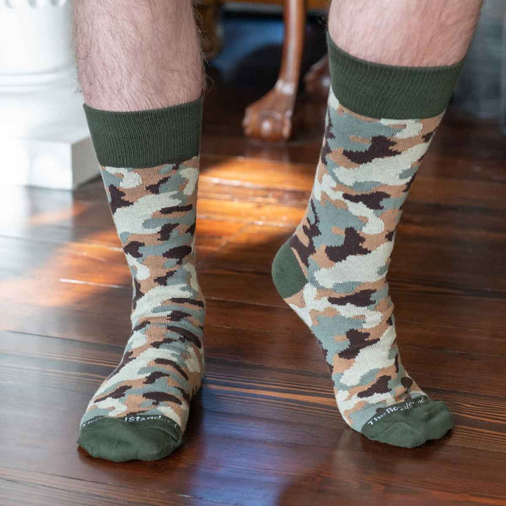 The Royal Standard - Men's Camo Socks   Taupe/Green/Tan   One Size