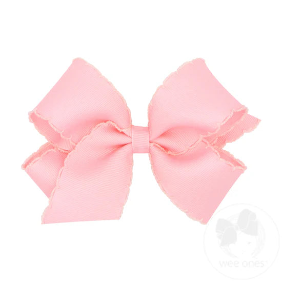 Wee Ones-Medium Grosgrain Moonstitch Hair Bow