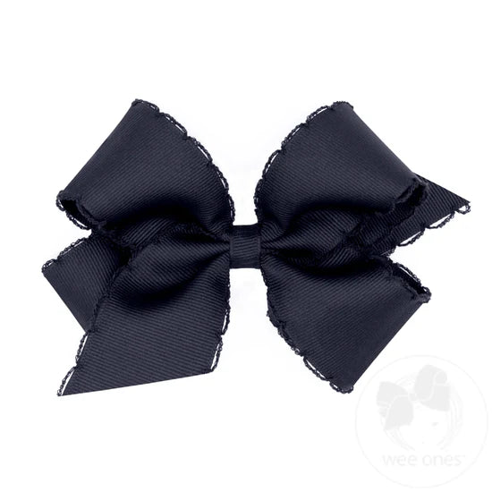 Wee Ones-Medium Grosgrain Moonstitch Hair Bow