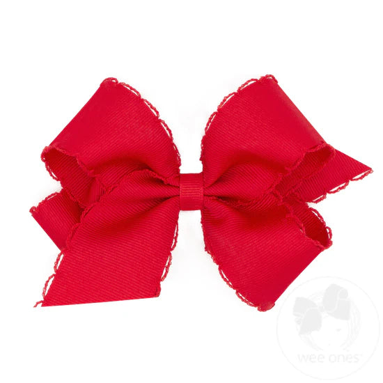 Wee Ones-Medium Grosgrain Moonstitch Hair Bow