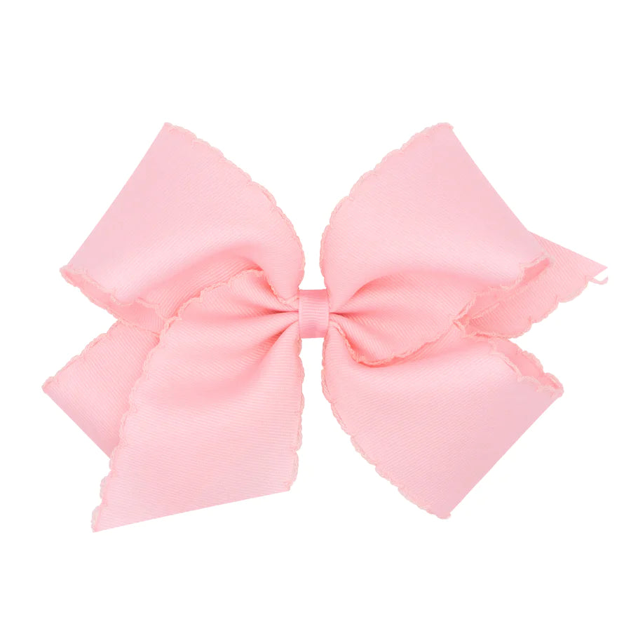 Wee Ones-King Moonstitch Grosgrain Hair Bow with Contrasting Wrap