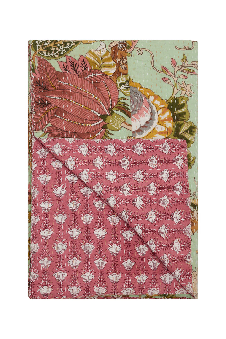 BECASA - Cottage Quilt: Pinken Floral