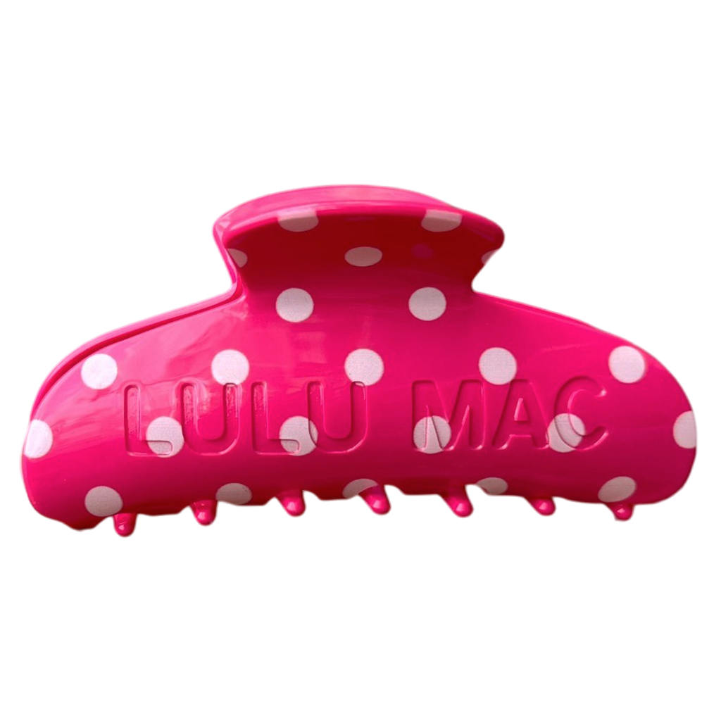 Girlie Girl Originals - LULU MAC HAIR CLIPS LM-HR-1001-Hot Pink/White Dot