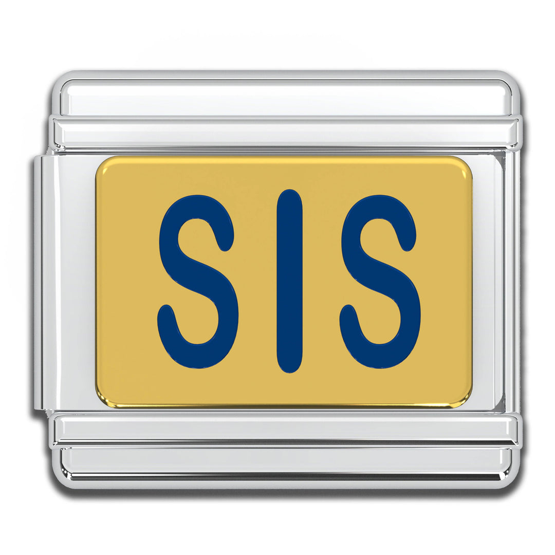 Natalia - Italian Bracelet Charm - "SIS" 9mm Links