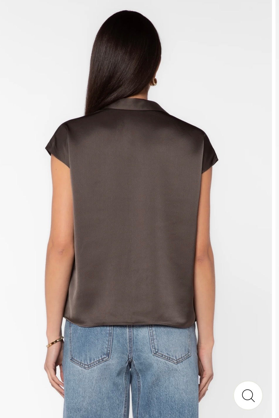 CAMELIA BRONZE SATIN BLOUSE