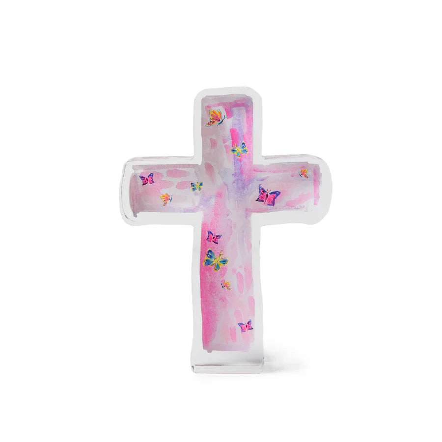 Butterfly Acrylic Cross 6x4.5x1.25"