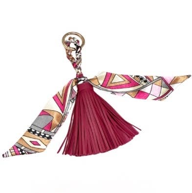 Be Clear Handbags - Amelia tassel bag charm: Taupe