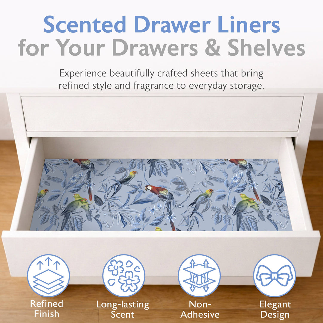 Merriton - Scented Drawer Liners - Azure Aviary (6 Sheets)