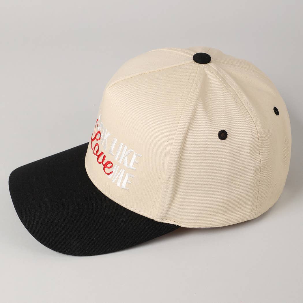 Fashion City - You Look Like You Love Me Embroidery Trucker Hat: Light Pink / ONE SIZE