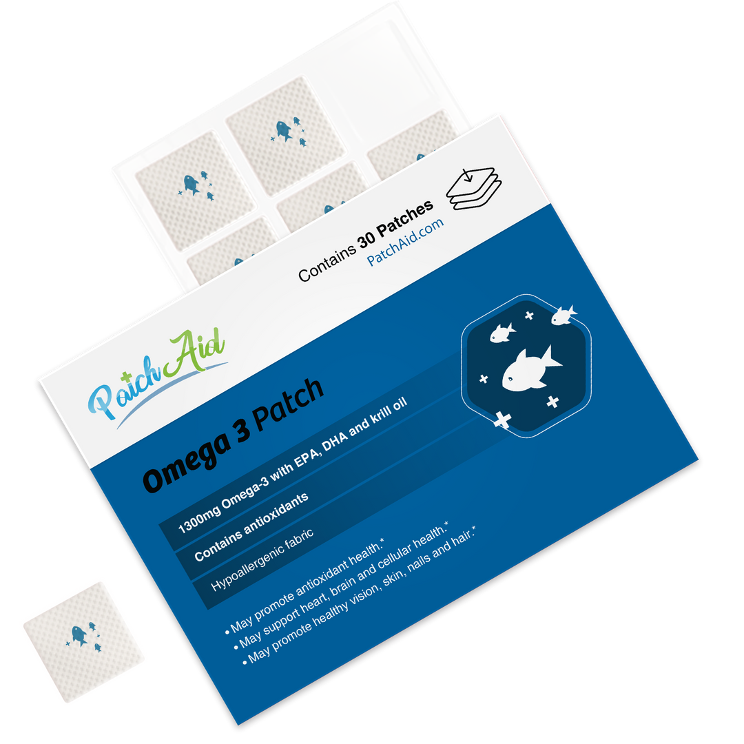 PatchAid - Omega-3 Vitamin Patch - Heart & Brain Health Support: 1-Pack