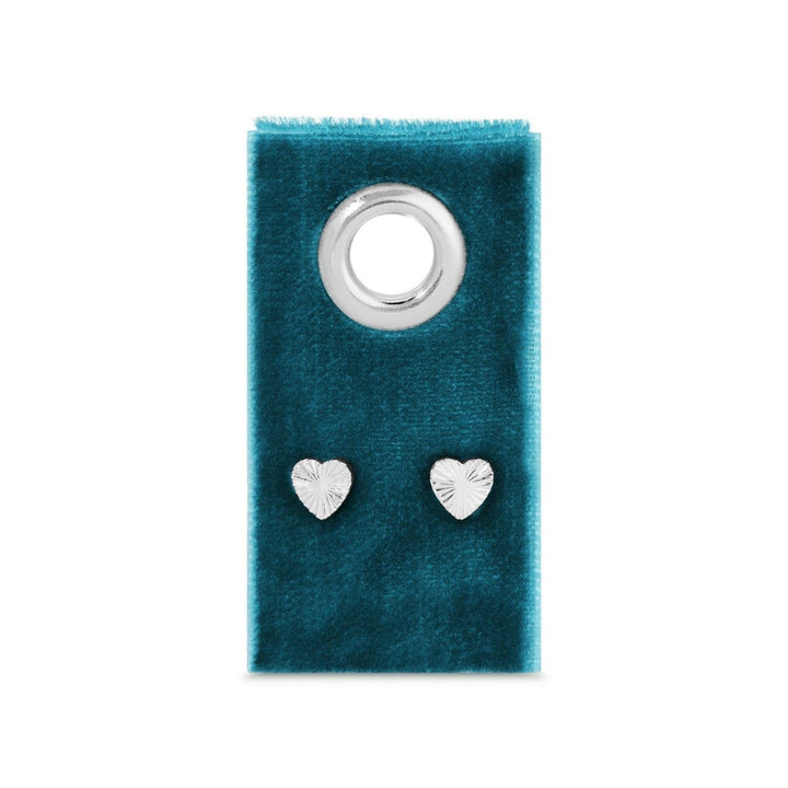 Splendid Iris - Heart Burst Studs on Velvet Gift Tag: Silver