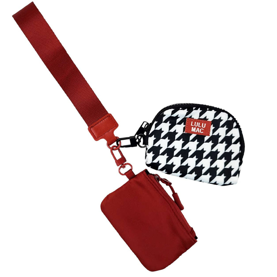 Girlie Girl Originals - DP-8162 Crimson Houndstooth Lulu Mac Double Pouch Wristlet