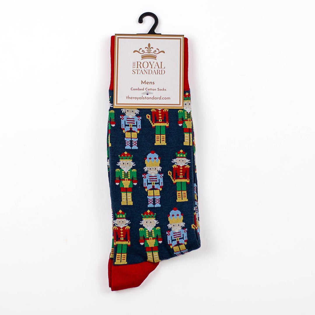 The Royal Standard - Men's Nutcracker March Socks   Navy/Red   One Size