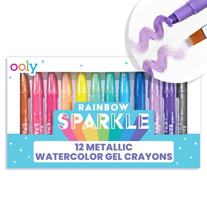 OOLY - Rainbow Sparkle Watercolor Gel Crayons - Set of 12
