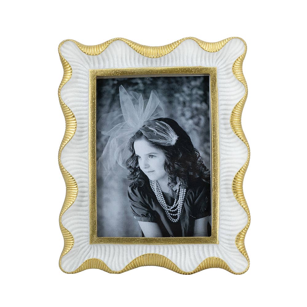 A&B Home Group Inc. - 6.5x8.5" Antique Gold Photo Frame w/ Accents - 4x6" Opening