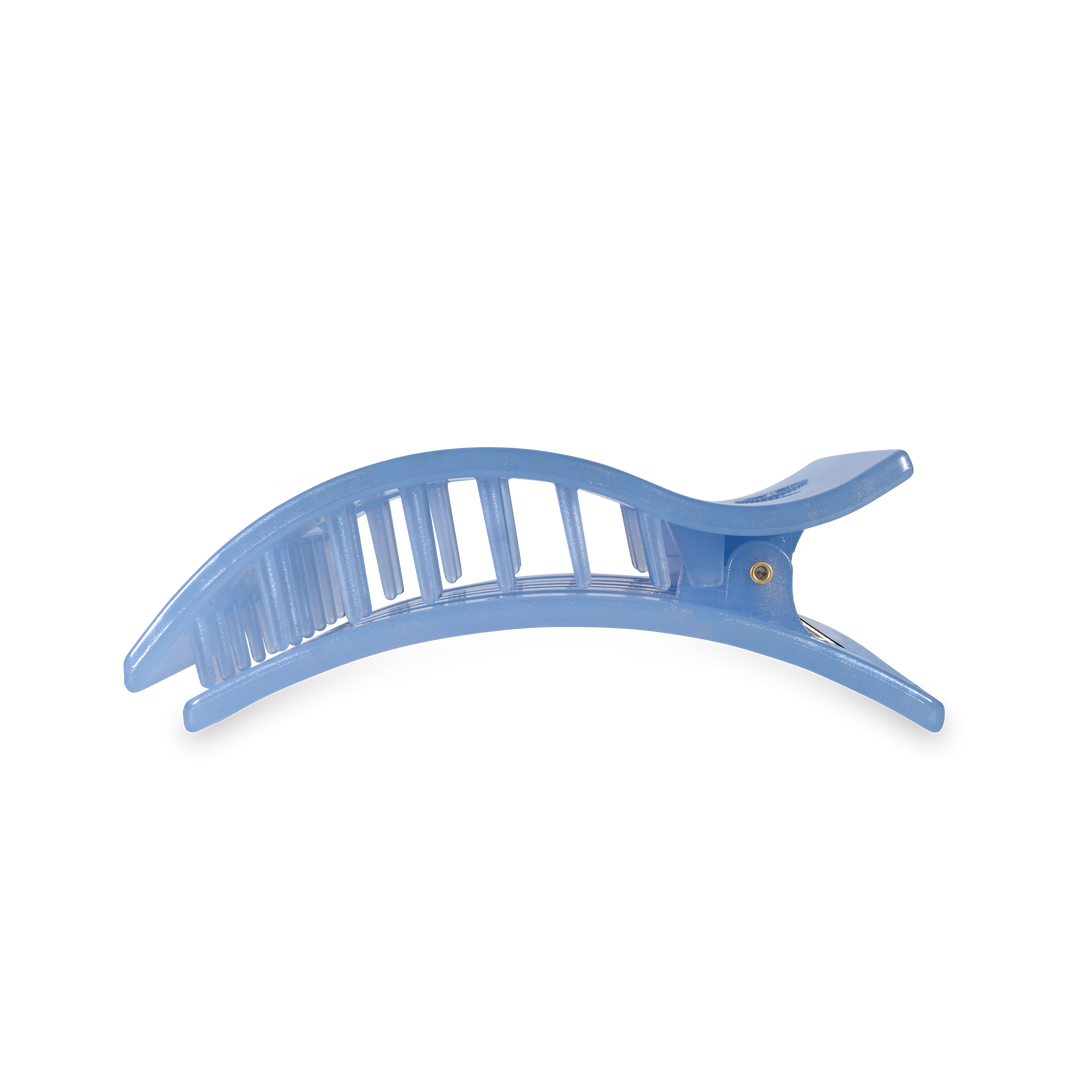 TELETIES - Flat Rectangle Hair Clip | Large | Blue Lagoon