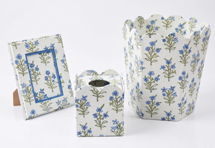 Blocks that Print - Handprinted Tissue Box - Pink City Courtyard