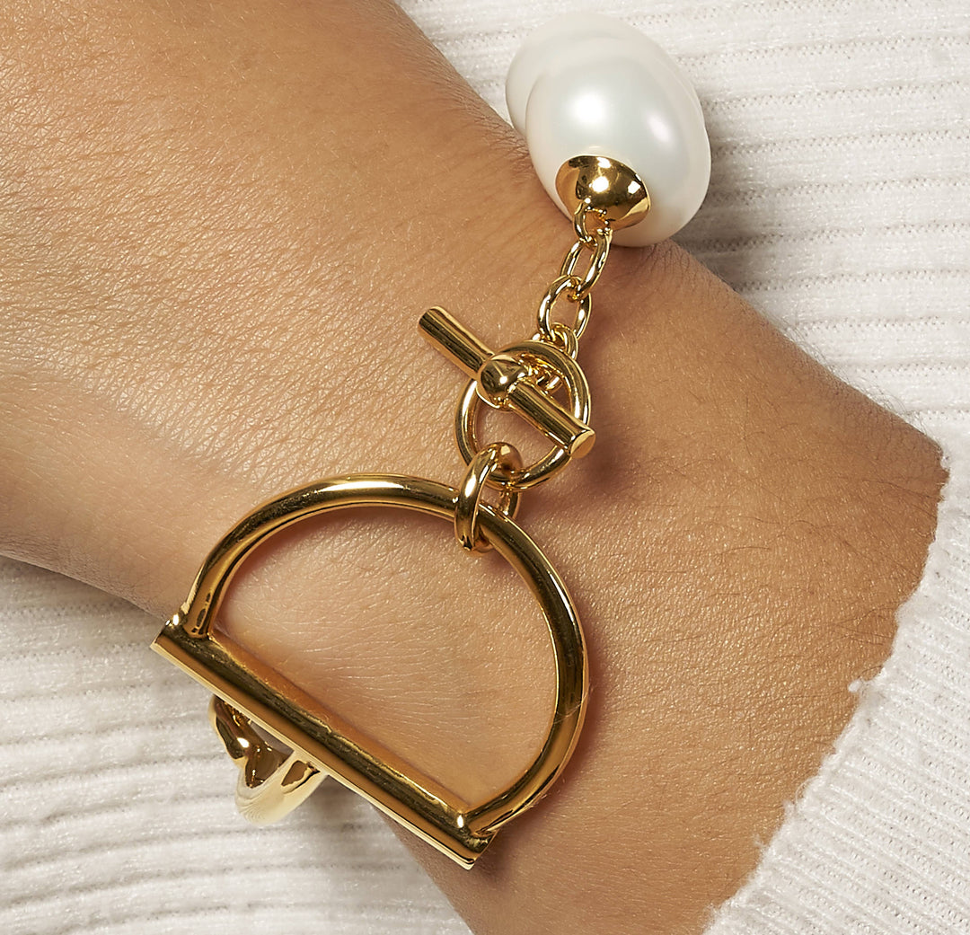 CC & Co by Catherine Canino - Horse Bit + Pebble Pearl Bracelet