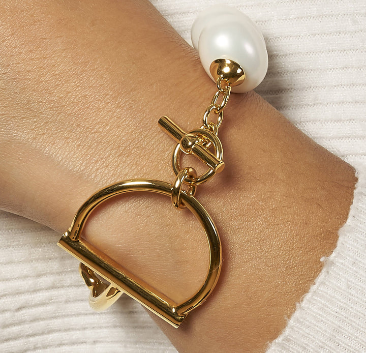 CC & Co by Catherine Canino - Horse Bit + Pebble Pearl Bracelet