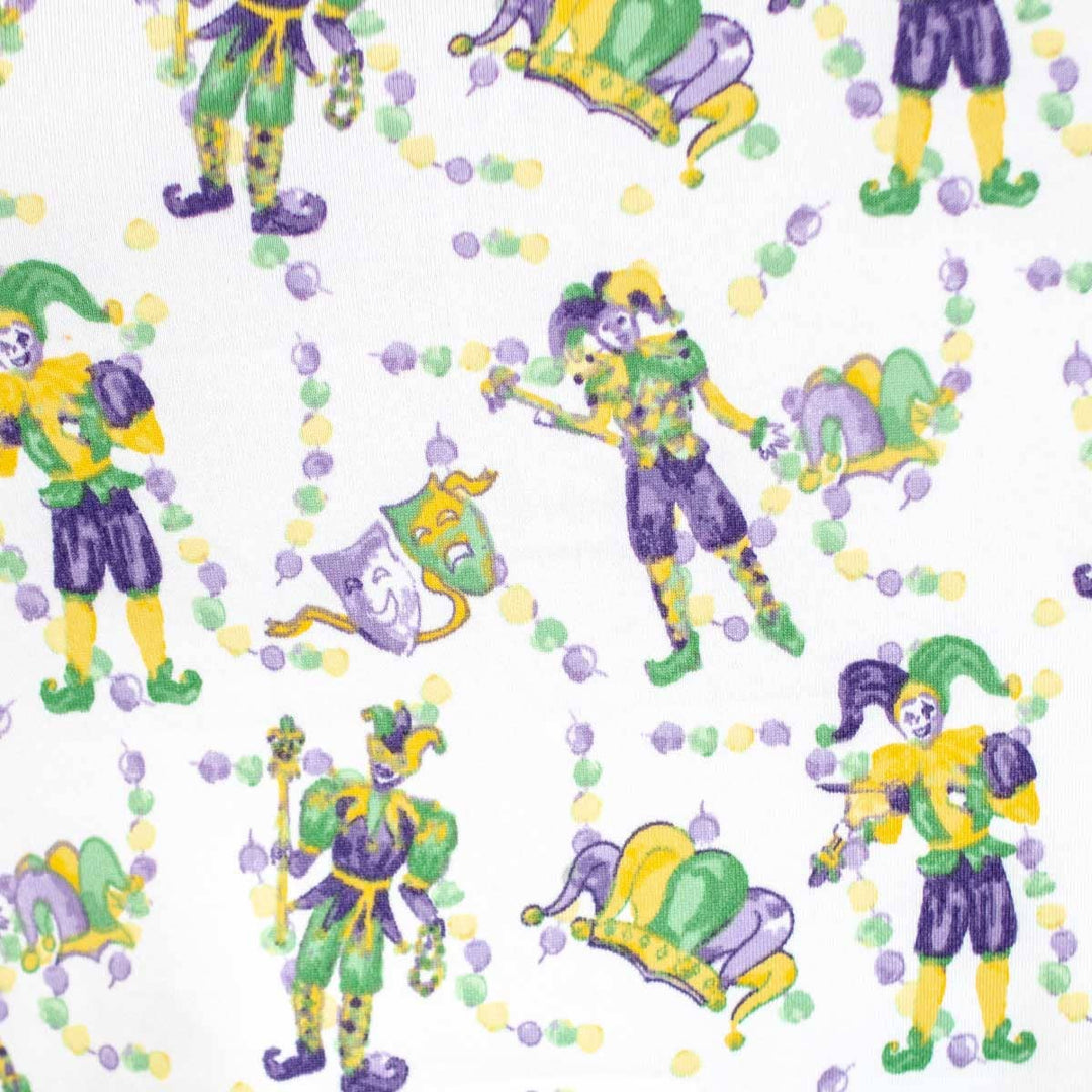 The Royal Standard - 5T- Kid's Mardi Jester Long Sleeve Pajamas   White/Multi