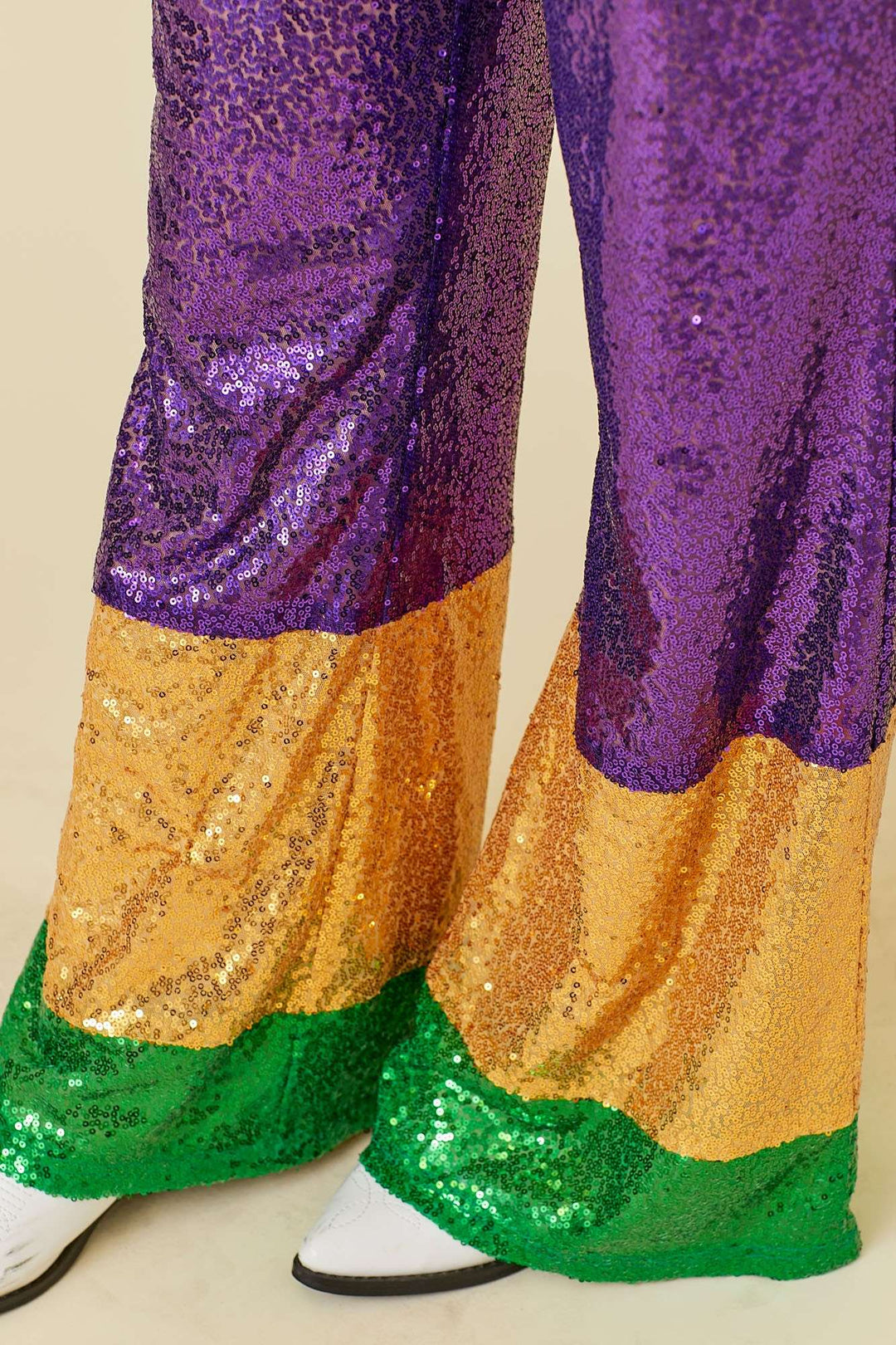 Main Strip - Mardi Gras Sequin Wide Pants: MARDI GRAS / S
