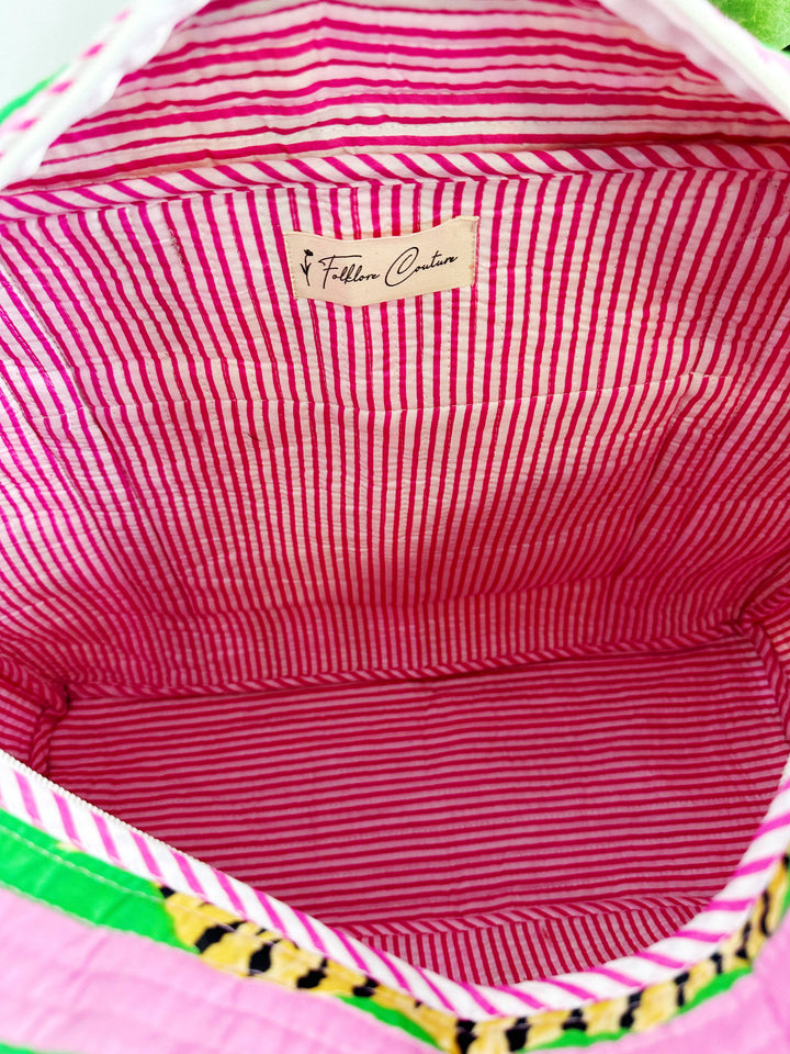 Folklore Couture - Quilted Duffle Bag | Weekender Travel Overnight Bag | Tigers