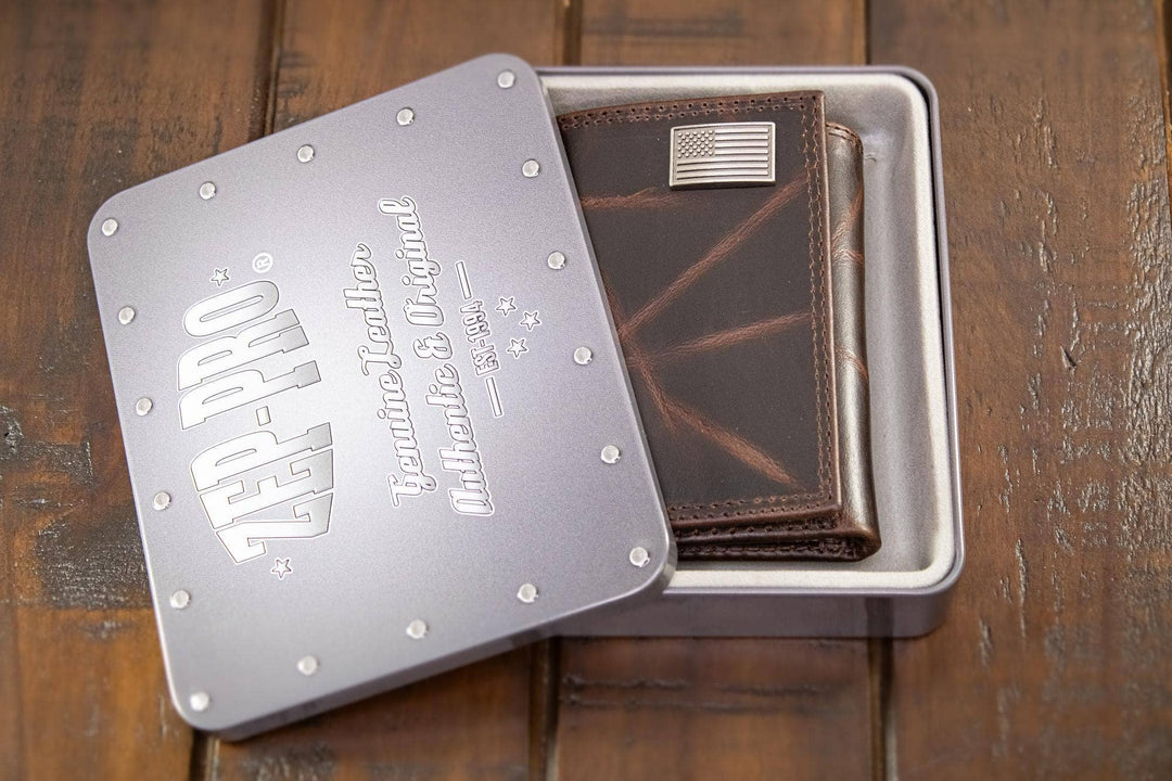 Zep-Pro - Alabama Crimson Tide Men's Collegiate Trifold Leather Wallet: ELEP Crazyhorse