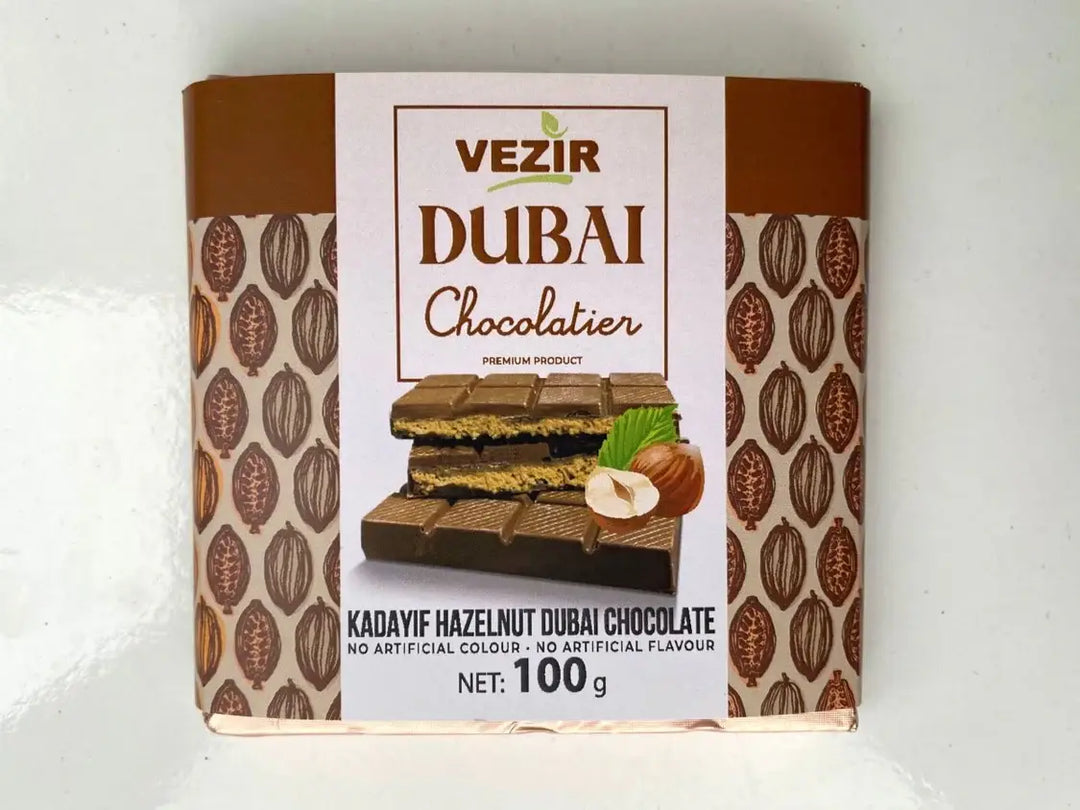 Aladdin - Hazelnut Praline Dubai Chocolate Bar –Crispy & Nutty Delight: 1 bar