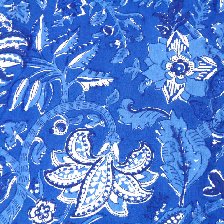 Ayras World - Anarkali Blue Block Printed Cotton Napkins (Set of 4)