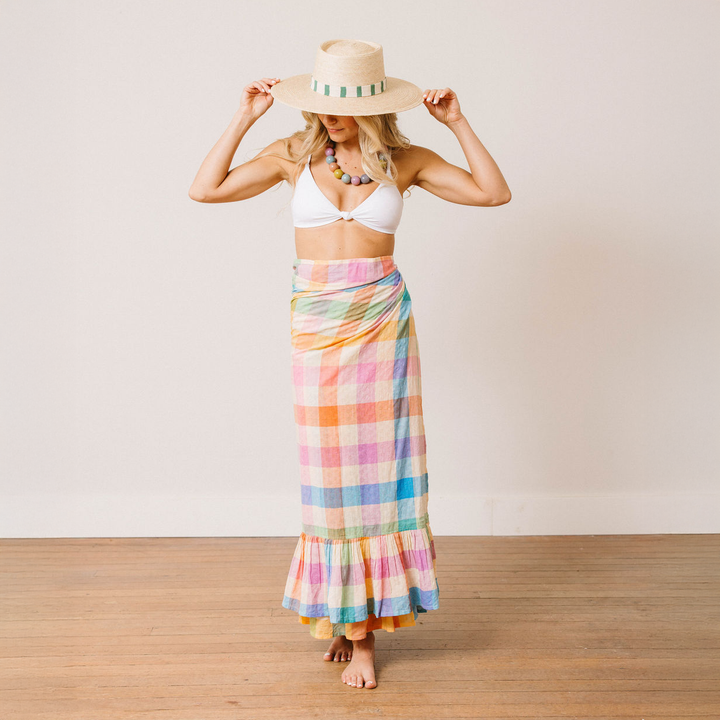 Sunshine Tienda - Rainbow Plaid Vienna Sarong: One Size