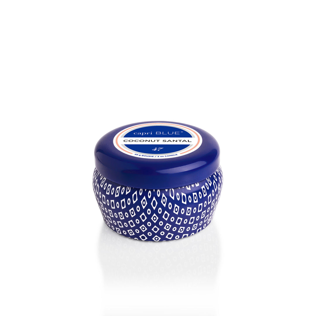 Coconut Santal Signature Blue Mini Tin Candle