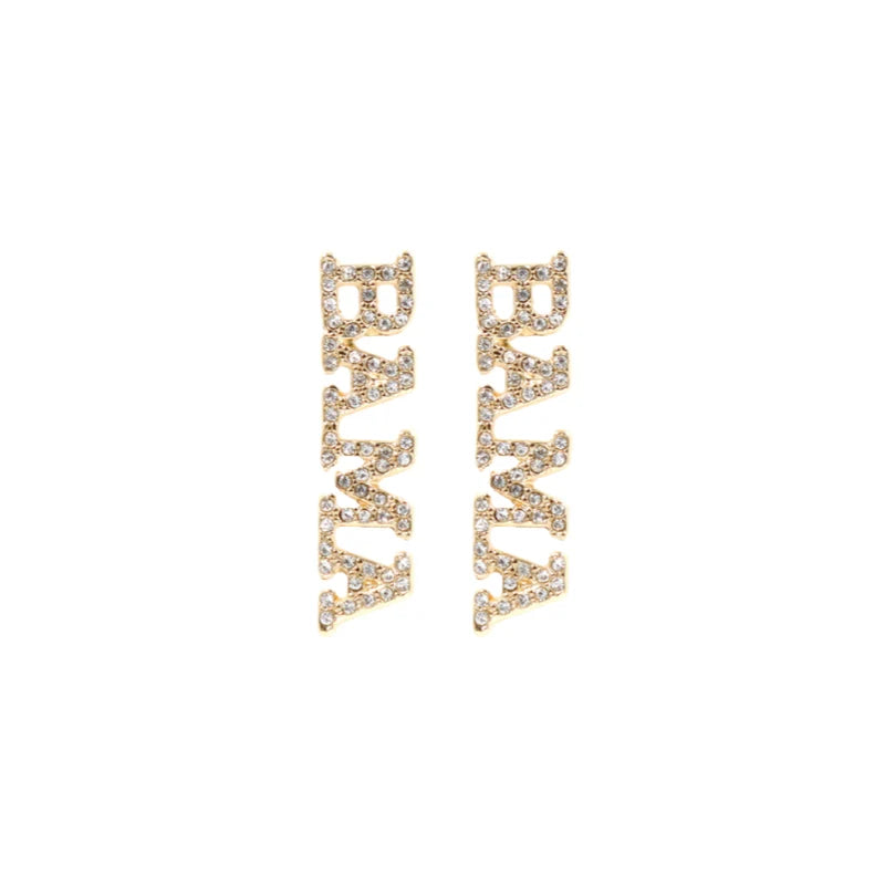 Alabama BAMA Pave Rhinestone Stud Earrings