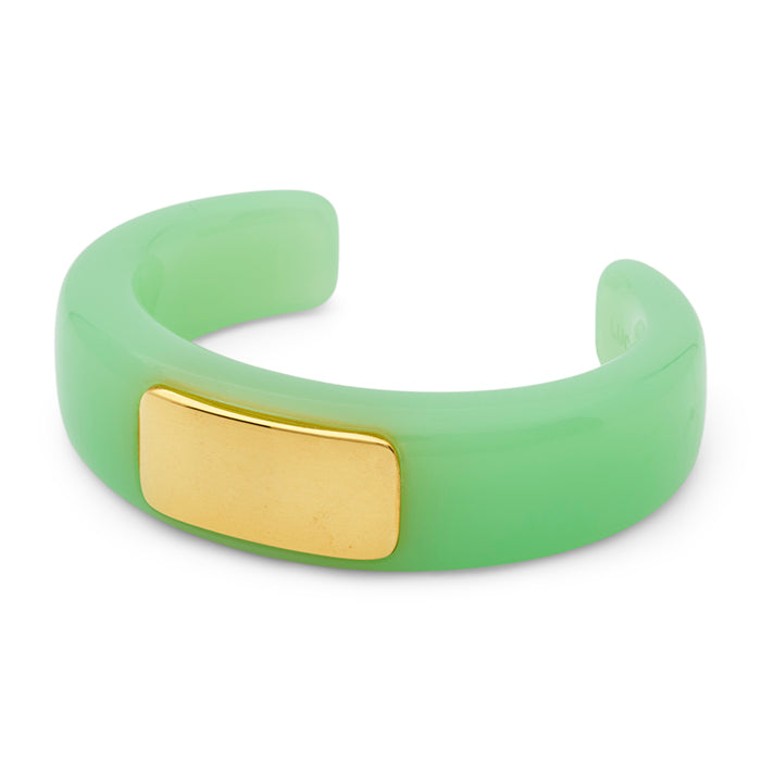 Thick Resin Bangle w Gold Medallion