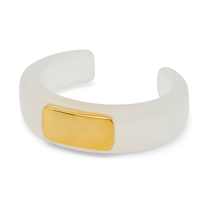 Thick Resin Bangle w Gold Medallion