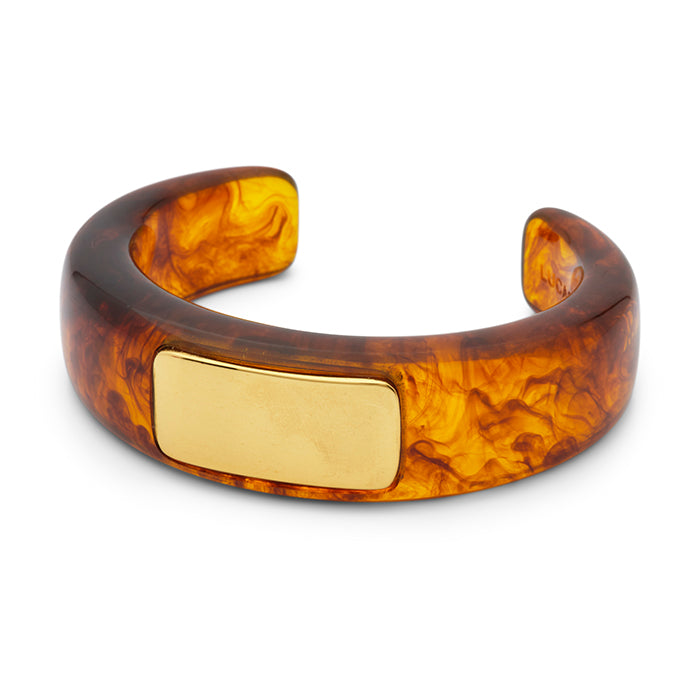 Thick Resin Bangle w Gold Medallion
