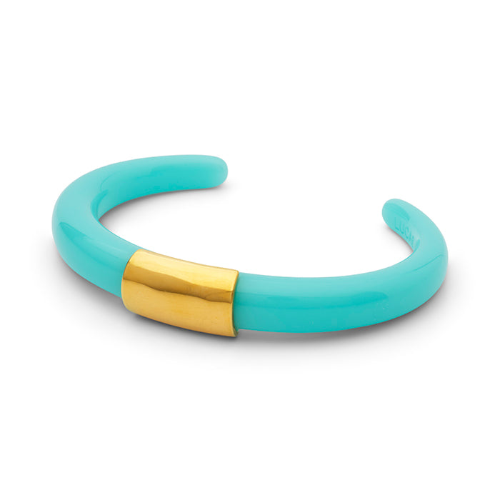 Thin Resin Bangle w Gold Medallion