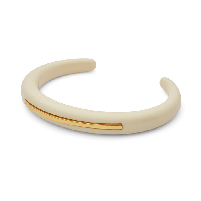 Thin Resin Bangle w Gold Bar