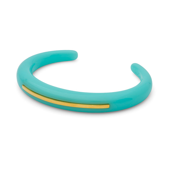 Thin Resin Bangle w Gold Bar
